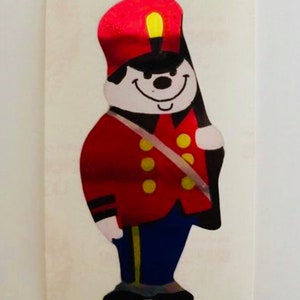 Vintage Raro Sandylion Quebra-nozes Soldado Esquilo Mylar Adesivo