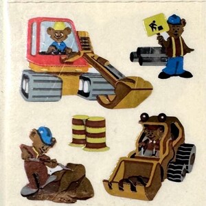 Adesivos de urso de construção Sandylion raros vintage
