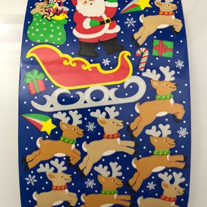 Vintage Sandylion Christmas Reindeer Santa Activity Maxi Sticker Sheet