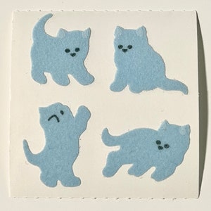 Stickers chatons bleus flous rares vintages
