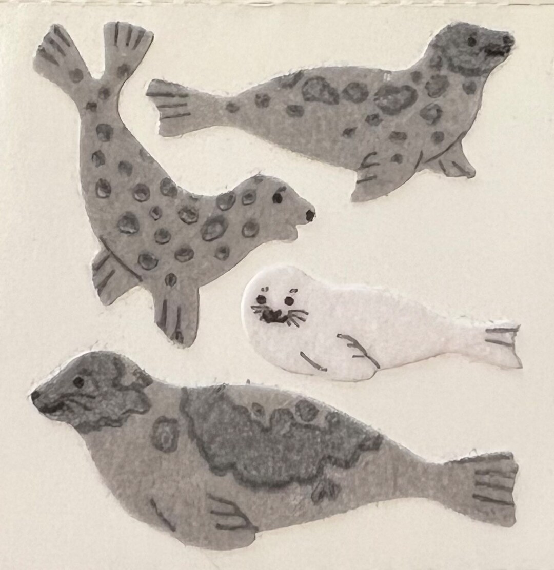 SANDYLION vintage rare fuzzyシール　動物 Vintage Rare Sandylion Fuzzy Seal Stickers - Etsy