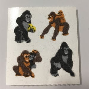 Vintage Sandylion fuzzy Gorilla Sticker
