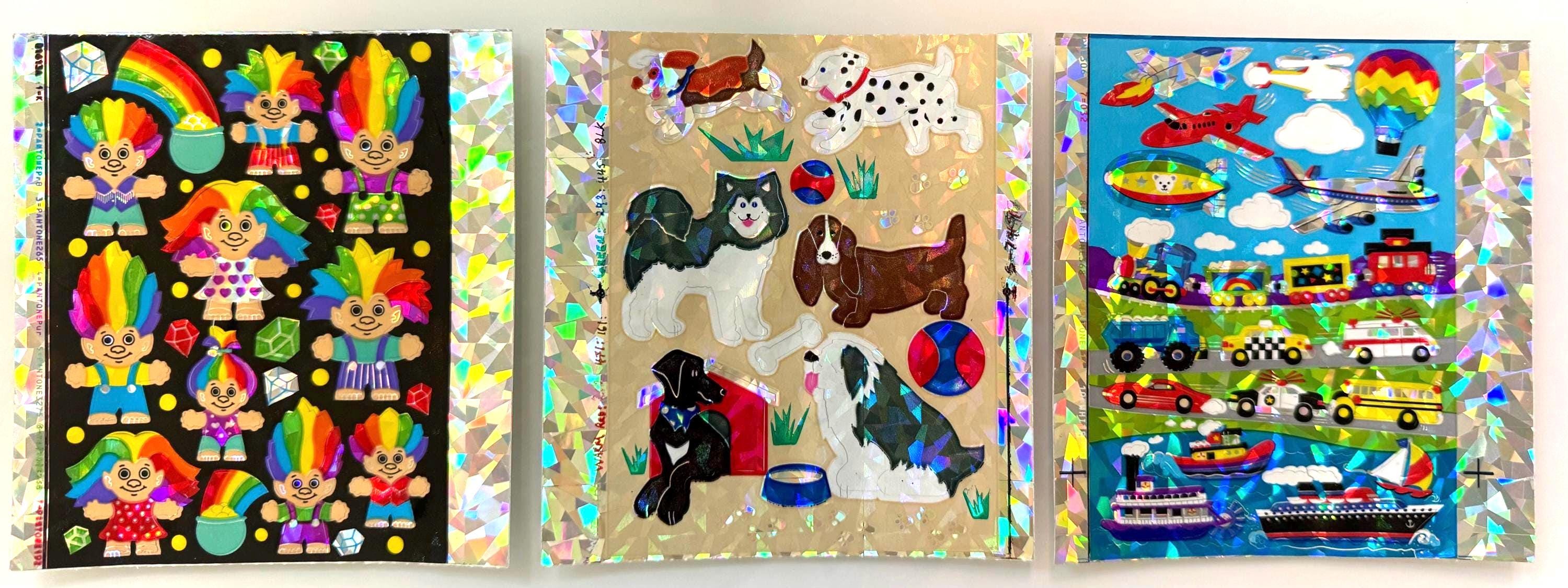 Vintage Rare Sandylion Prismatic Trolls, Dogs, Travel Maxi