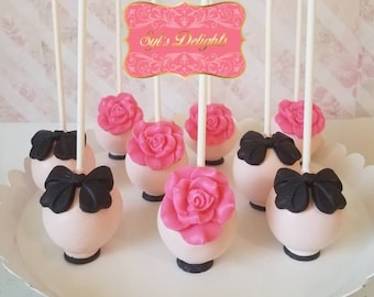Kate Inspired cakepop. Shabby chic. Paris themed cake pop and chocolate covered oreo&#39;s