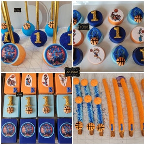 Spacejam inspired party package. Space jam cakepops. Space jam cookies. Space jam chocolate covered Oreo&#39;s.  Space jam party favors