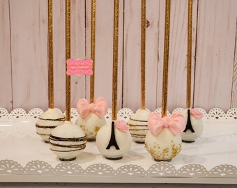 Paris cake pops. Eiffel Tower cake. Eiffel Tower party. Paris romance. Paris fasion week cakepops