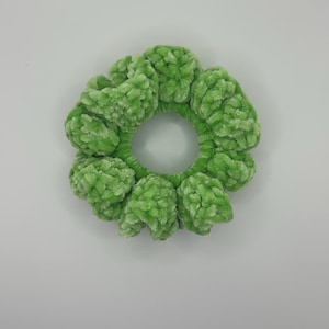 Velvet Hair Scrunchie - Shadow Lime