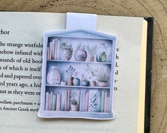Cosy Pastel Bookshelf Magnetic Bookmark | Book Lover Stationery