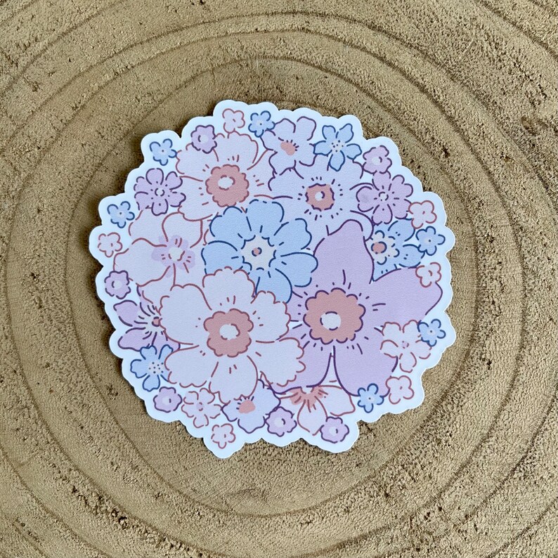 Pastell Blumen Sträußchen Sticker Bild 5