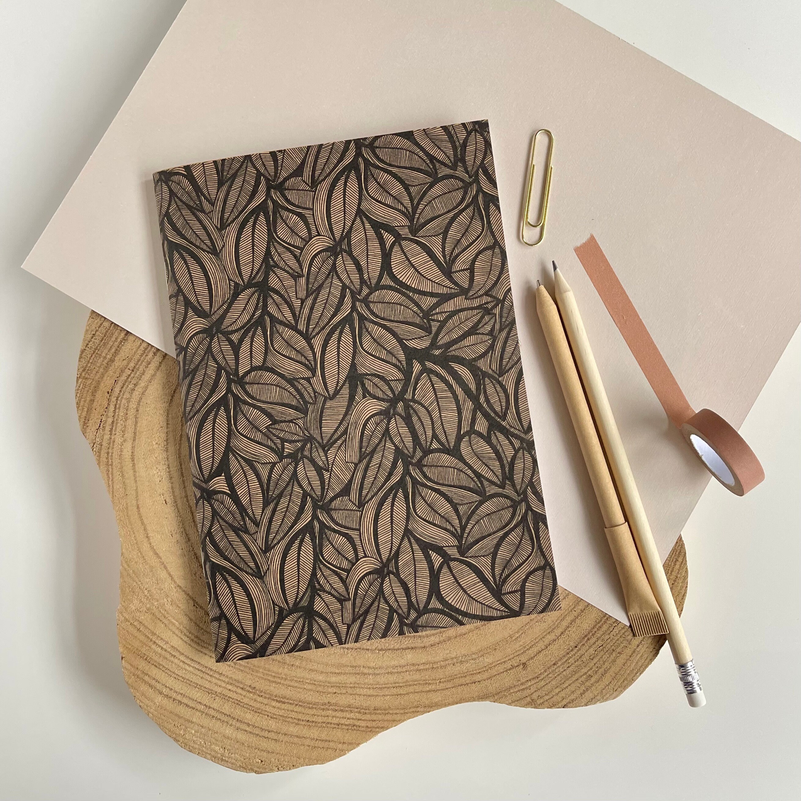 Spiral Notebook Kraft Brown Paper Blank Journal Scrapbook Sketchbook A5 B5  A4 Personalized Gift B422 