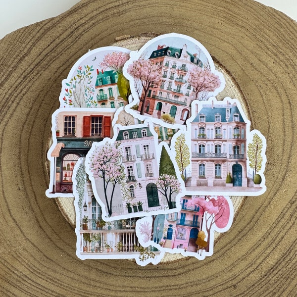 Parisian House Sticker Pack | 8 Stickers