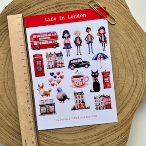 Life In London Sticker Sheet 18 Stickers Planner Stickers image 2