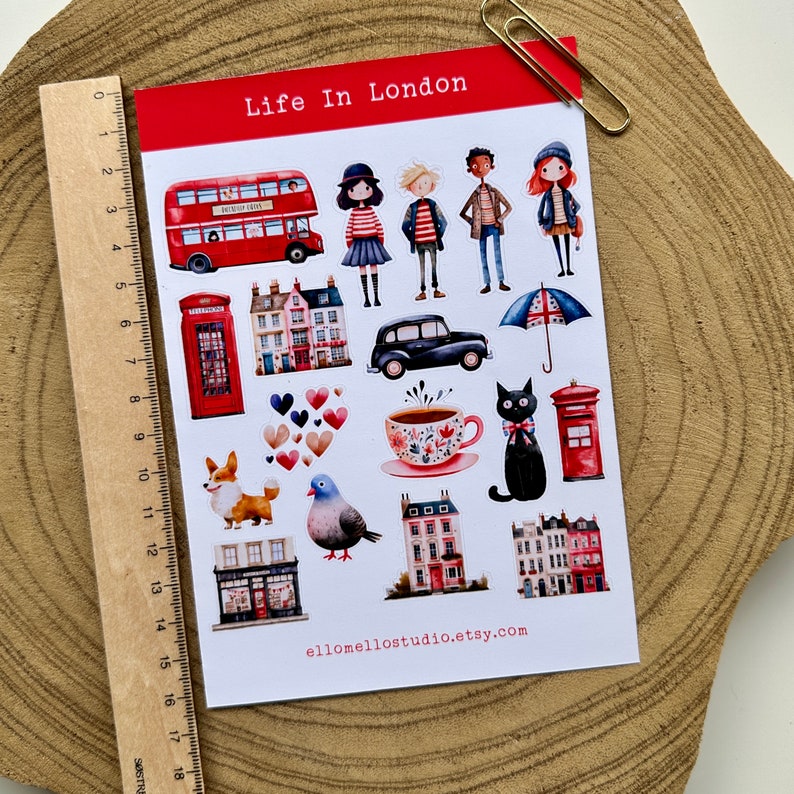 Life In London Sticker Sheet 18 Stickers Planner Stickers image 2