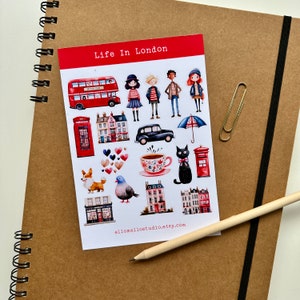 Life In London Sticker Sheet 18 Stickers Planner Stickers image 3