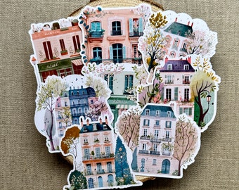 Parisian Buildings Sticker Pack | 8 Stickers