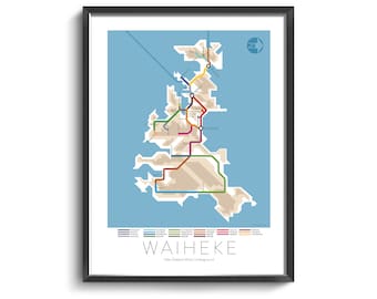 Waiheke Underground Map - Series 3 | New Zealand | North Island | Underground Map | Wine Guide | Wall Art Poster | New Zealand Poster