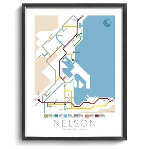 Nelson Underground Karte - Serie 3 | Neuseeland | Südinsel | Untergrund Karte | Weinführer | Wandbild Poster | Neuseeland Poster