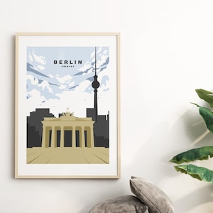 Berlin Print - Travel Poster - Germany - Abstract Minimalist Travel Poster - Berlin Poster - Berlin Travel Print - Berlin Wall Art - Gift