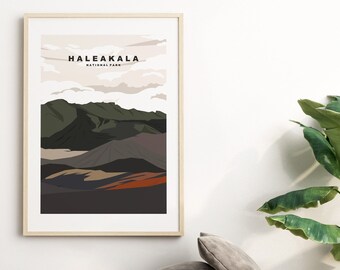 Haleakala Print - National Park Travel Poster - US National Parks Travel Poster - Haleakala Minimalist Travel Poster - USA - Hawaii Print
