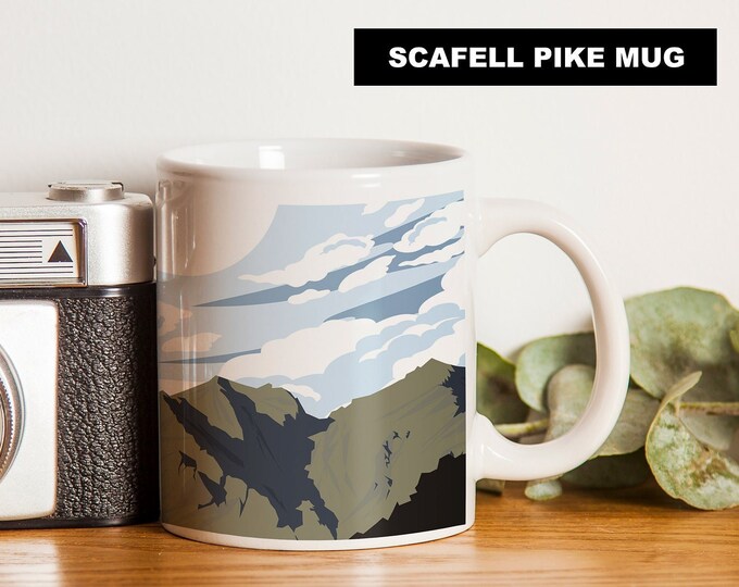 Scafell Pike Mug - Made to Order Small Gifts - Lake District - UK - Gift - Mug - Cup - Tea - Coffee - Three Peaks - Lake District Mug