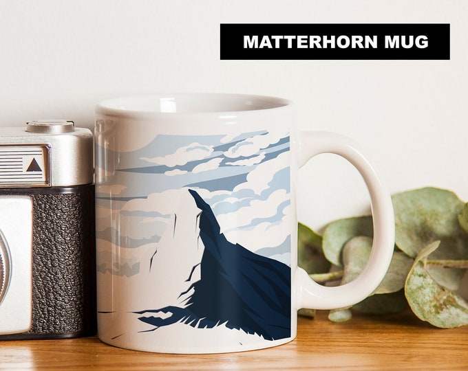 Matterhorn Mug - Made to Order Gift - Alps - Les Alpes - Small Gifts - Matterhorn Gift - Mug - Cup - Coffee - Tea - Gift - Mountain - Xmas