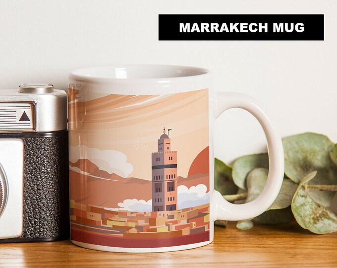 Marrakech Mug - Made to Order Gift - Morocco - Small Gifts - Marrakech Gift - Mug - Cup - Coffee - Tea - Gift - Travel - Christmas - Xmas