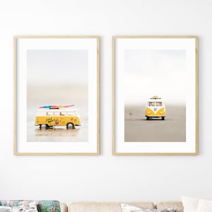 Campervan Print Set - Coastal Photography Print Set - Coastal Wall Art - Surfer - Surfing - Van Life - Coastal Decor - Bathroom - Wall Art