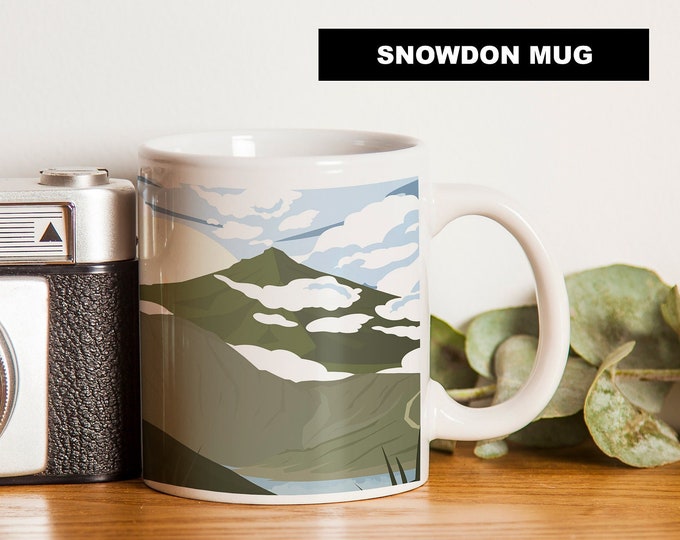 Snowdon Mug - Made to Order Gift - Snowdonia - Wales - Small Gifts - Snowdon Tea Mug - Mug - Cup - Coffee - Tea - Gift - Mountain - Xmas