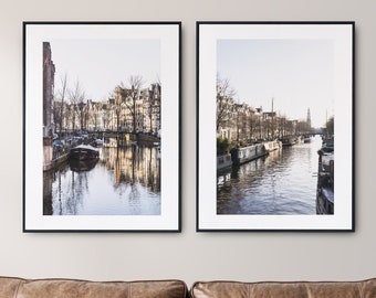Amsterdam Print Set of Two - Amsterdam Photography Prints - Fine Art Photography - Amsterdam Canals - Wall Art - Photography - Contemporary