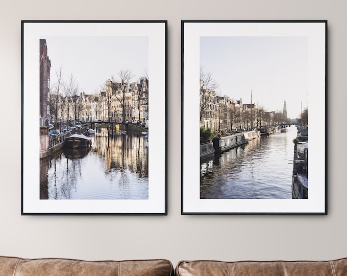 Amsterdam Print Set of Two - Amsterdam Photography Prints - Fine Art Photography - Amsterdam Canals - Wall Art - Photography - Contemporary