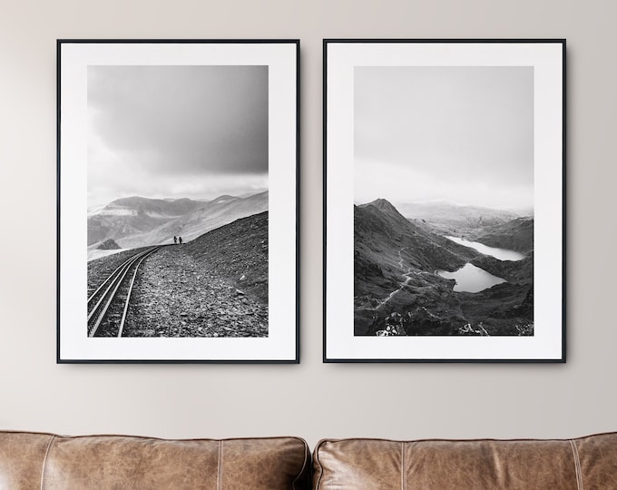 Snowdon Black and White Print Set - Black and White Photography - Mountain Landscape - Snowdon - Fine Art Photography - Snowdonia Print