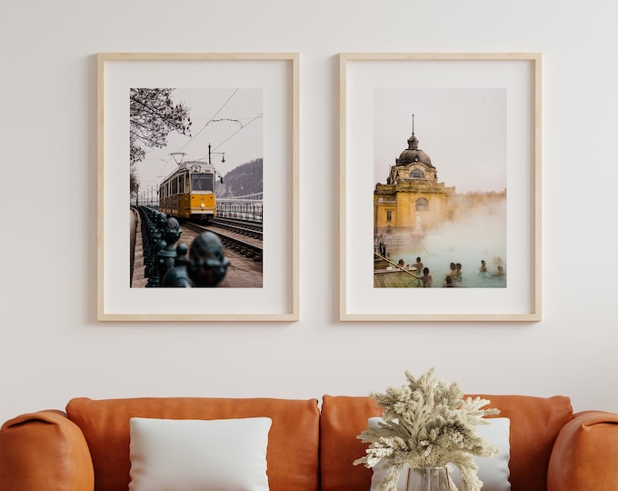 Budapest Print Set of Two - Budapest Photography Prints - Fine Art Photography - Szechenyi - Trams - Wall Art - Photography - Contemporary