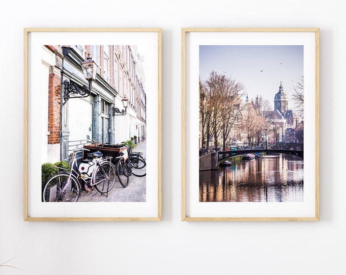 Amsterdam Print Set of Two - Amsterdam Photography Prints - Fine Art Photography - Amsterdam Canals - Wall Art - Photography - Contemporary
