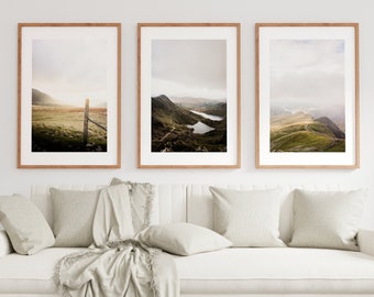 Snowdon Print Set - Photography Prints - Rustic Landscape Photography - Mountain Landscape - Fine Art Photography - Snowdonia Print - Wales