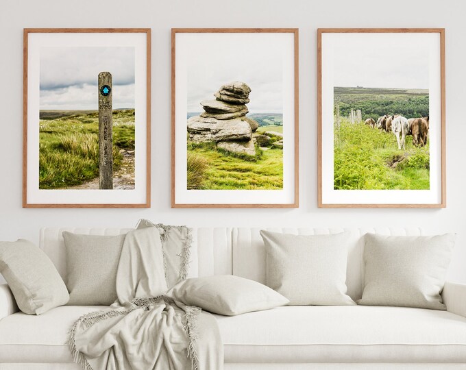 Peak District Print Set - Photography Prints - Rustic Landscape Photography - Farmhouse - Country - Fine Art Photography - Print Set