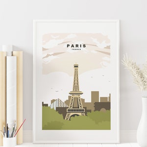 Paris Print -  Travel Poster - France - Abstract Minimalist Travel Poster - Paris Poster - Paris Travel Print - Paris Wall Art - Paris Gift