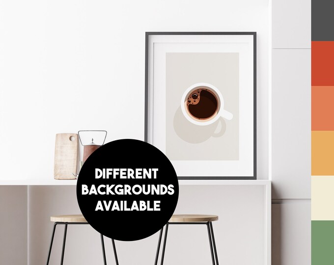 Minimalist Coffee Print - Minimalist Kitchen Wall Art - Kitchen Print - Kitchen Decor - Kitchen Poster - Coffee Wall Art - Coffee Poster