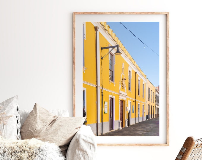 Yellow Street Photography Print - Bright Yellow - Architecture Details - Interior Design - Canary - Home Decor -  Mustard Yellow - MYC