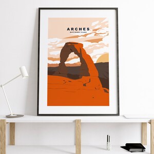 Arches Print - National Park Travel Poster - US National Parks Travel Poster - Arches Minimalist Travel Poster - USA - Arches Print - Retro