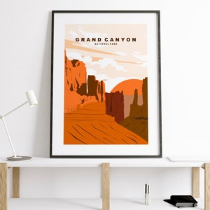 Grand Canyon Print - Travel Poster - US National Parks Travel Poster - Grand Canyon Minimalist Travel Poster - USA - National Park Print