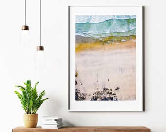 Lifeguard Print - Cornwall Beach Aerial Photography - St Ives  - Beach Photography - Blue Wall Art - Photography - Beach Art - Beach Print
