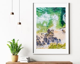 Beach Aerial Photography - St Ives - Beach - Beach Photography - Blue Wall Art - Photography - Beach Art - Beach Print - Beach - Cornwall