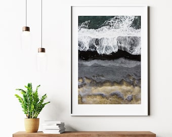 Iceland Beach Print - Black Beach - Iceland Photography - Coastal Wall Art - Minimalist Coastal Decor - Coastal Art Print - Black Beaches
