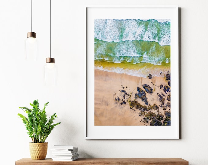 Cornwall Beach Aerial Photography - St Ives - Beach - Beach Photography - Blue Wall Art - Photography - Beach Art - Beach Print - Beach