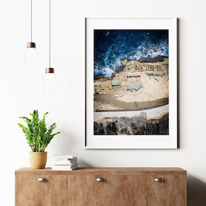 Gozo Salt Pans - Malta Print - Gozo Print - Malta Photography - Gozo Photography - Aerial Photo - Seascape - Sea Print - Blue Wall Art