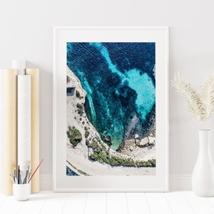 Impresión de decoración costera - Mediterráneo - Impresión fotográfica de Malta - Cueva marina - Impresión oceánica - Póster oceánico - Fotografía de bellas artes - Costera