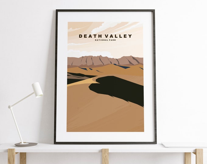 Death Valley Print - National Park Travel Poster - US National Parks Travel Poster - Death Valley Minimalist Travel Poster - USA - Print