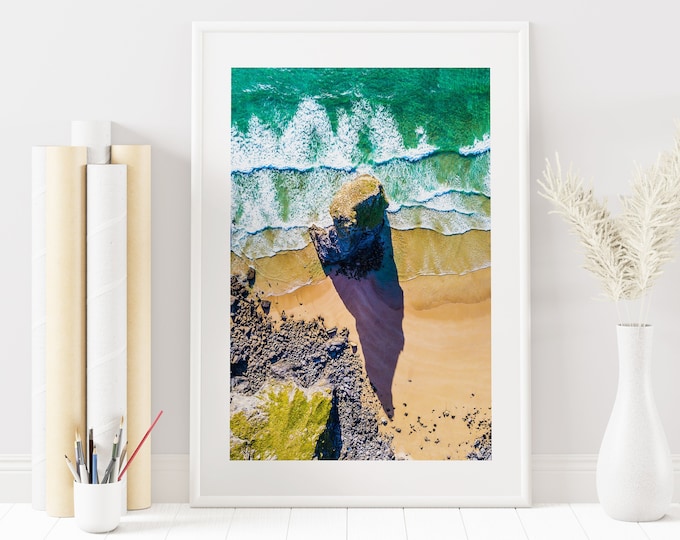 Bedruthan Steps - Beach - Beach Photography - Blue Wall Art - Photography - Beach Art - Beach Print - Beach - Cornwall - Wall Art