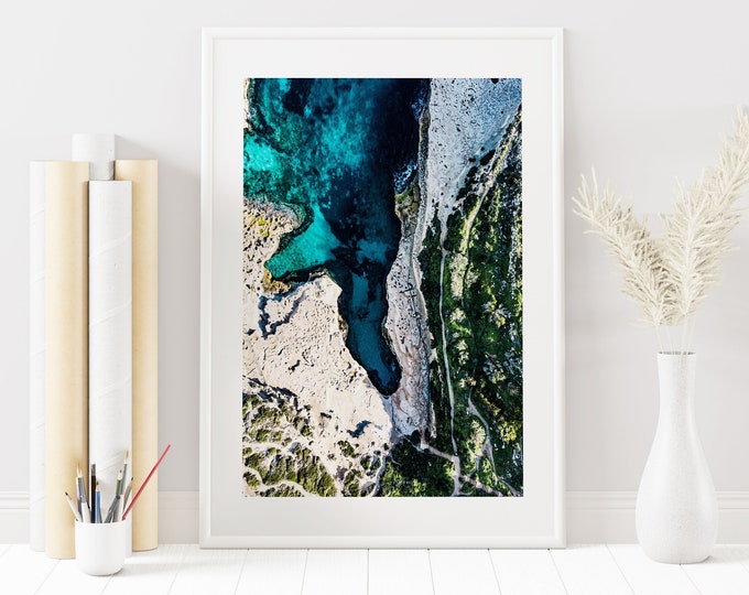 Mediterranean Print - Mediterranean Artwork - Malta Photography Print - Sea Cave - Ocean Print - Ocean Poster - Fine Art Photography