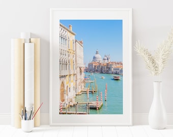 Grand Canal - Venice Photography Print - Venice Fine Art Photography - Summer - Yellow - Blue - Grand Canal Venice - Fine Art Photography